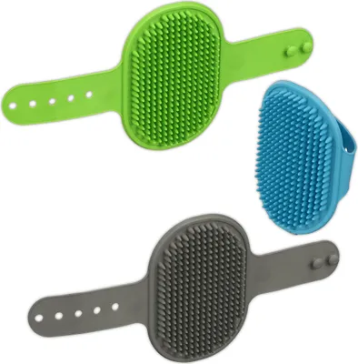 Produktbild von relaxdays masážna kefa pre psov a mačky sada 3 ks