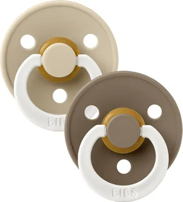 Obrázek produktu pro BIBS Colour dudlíky z přírodního kaučuku 2 ks vel. 1 Vanilla Noční / Dark Oak Noční