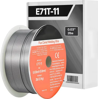 Immagine prodotto di Filo di saldatura MIG/MAG - E71T-11 - Senza gas, autoproteggente - 0,8 mm - Bobina da 0,9 kg - Per acciaio da costruzione - Per tutte le posizioni - Per uso esterno