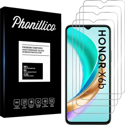 Immagine prodotto di Vetro temperato per Honor X6b [4 pezzi] Pellicola protettiva dello schermo Antigraffio Vetro Resistente Phonillico®