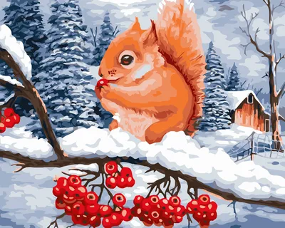 Produktbild von Mal-nach-Zahlen-Set „Eichhörnchen“, 40 x 50 cm