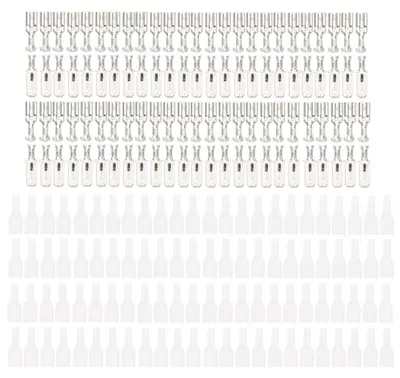 Produktbild von 200 Stück verzinntes Messing 6,3 mm Flachstecker Crimpverbinder Isolierhülsen-Set