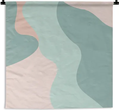 Produktbild von MuchoWow® Wandteppich Wandbehang Sommer - Formen - Pastell 150x150 cm Tapisserie Dekoration Wandtuch - Wohnaccessoires - Modernes