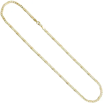 Produktbild von 3,4mm Panzer-Steg Kette Halskette aus 333 Gold Gelbgold 45cm Uni Goldkette
