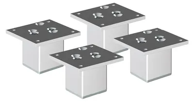 Produktbild von 4er Set sossai Aluminium Möbelfüße 80mm in eloxiertem Design Schrankfüße Sockelfüße