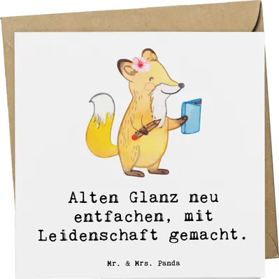 Produktbild von Mr. & Mrs. Panda Grußkarte Polsterin Glanz - Weiß - Geschenk, Beruf, Klappkarte, Handwerkskunst, Möbelrestaurierung, Berufsalltag, Möbel Restaurieren, Berufsprodukte