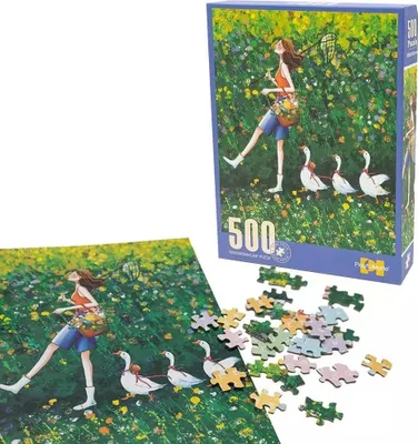 Produktbild von Puzzle 500 elementów. Dziewczyna z gąskami