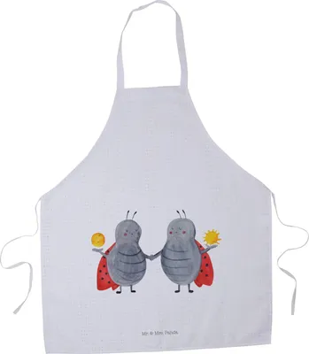 Produktbild von Mr. & Mrs. Panda Grillschürze Sternzeichen Zwilling - Weiß - Geschenk, Kochschürze, Zwillingsbruder, Glückskäfer, Schürze, Marienkäfer, Grillmeister-Schürze, Koch