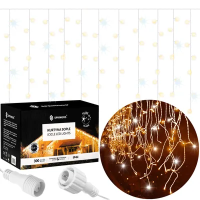 Immagine prodotto di Stalattiti LED - 14,5m, 300LED, timer, IP44, bianco caldo + flash