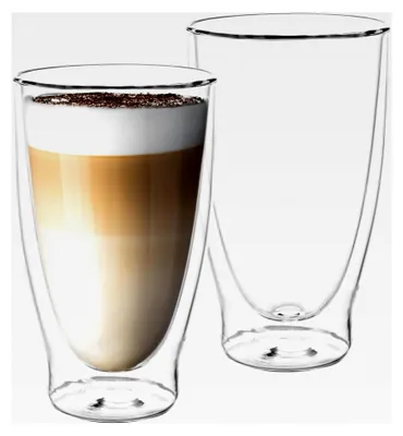Produktbild von Doppelwandige Gläser 400 ml – 2er Set für Latte Macchiato, Cappuccino und Espresso – Isoliertes Glas hitzebeständig und spülmaschinenfest