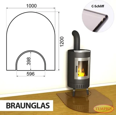 Produktbild von AKTION  Kaminbodenplatte & Funkenschutzplatte - Funkenschutz für Kamin & Ofen - geteilte Saisonplatte Toronto - Braunglas
