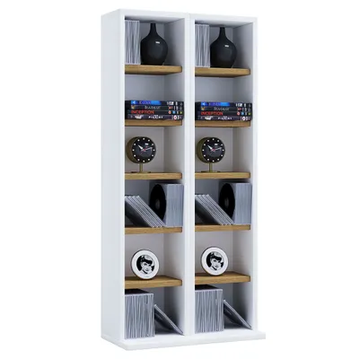 Immagine prodotto di Scaffale per CD in legno | Scaffale CD con spazio per 204 CD o 72 DVD o 40 Video | Dimensioni: H. 92 x W. 42 x D. 20 cm | Elegante scaffale CD/DVD | Scaffale Blu ray - Milano