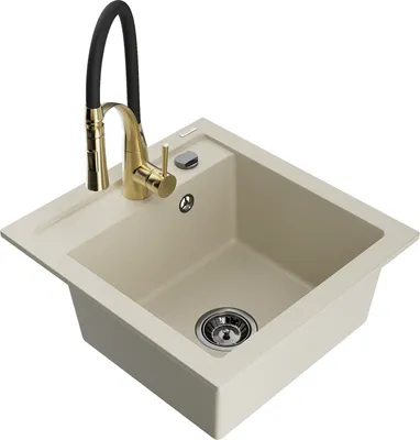 Produktbild von Mexen Vito 1-Becken-Granit-Spüle mit Mischbatterie Aster, Beige - 6503-69-73450-57-B
