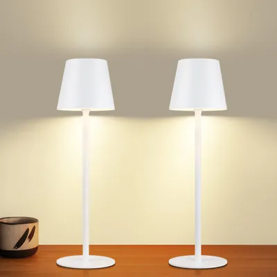 Image de ZMH Lampe de table Sans fil LED Lampe de table Lampe de chevet Touch Dimmable 2er Lampe de bureau USB Rechargeable Métal Bureau Chambre de nuit