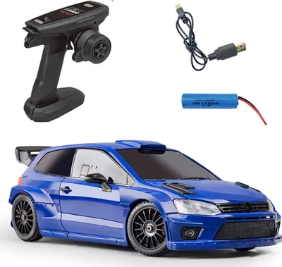 Produktbild von LDRC 2801 RTR 1/28 2.4G 4WD RC-Auto Drift für POLO R LED-Licht On-Road Vollproportionale Rennfahrzeuge Modelle Spielzeug mit 1x 3.7V 1s Batterie, Blau