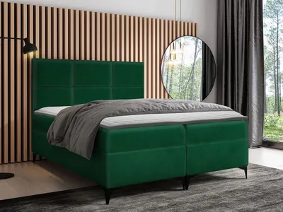 Obrázek produktu pro Americká manželská postel 160x200 NIEVE - zelená + topper