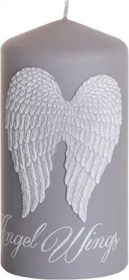 Obrázek produktu pro Svíčka ANDĚLSKÁ KŘÍDLA VÁLEC vánoční d6x13cm