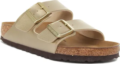 Produktbild von Birkenstock Arizona Frauen Doppel Riemen Birko Flor Sandale Gold – 8 UK - 42 EU - 11/11,5 US