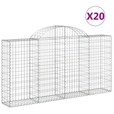 Produktbild von Gabionen mit Hochbogen 20Stk. 200x30x100/120cm Verzinktes Eisen