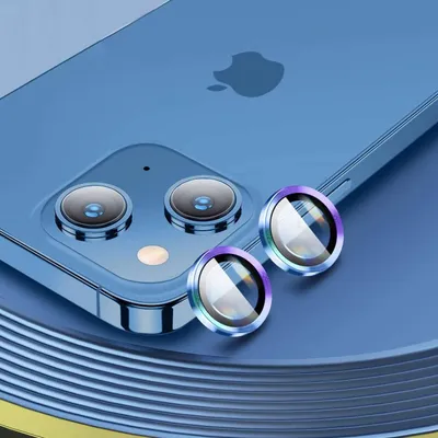 Obrázek produktu pro Kovový kroužek Camera Tvrzené sklo Fólie pro Apple iPhone 14 Panzer Rainbow