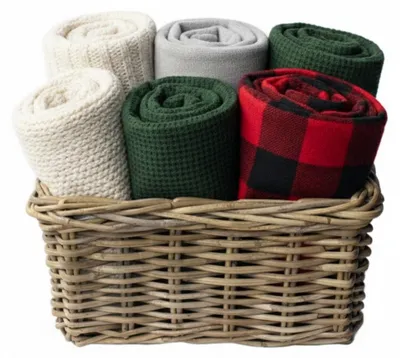 Produktbild von VD Leeden Aufbewahrungskorb Classic - braun - 40 x 40 x 20 cm - Rattan - geflochtene Weide