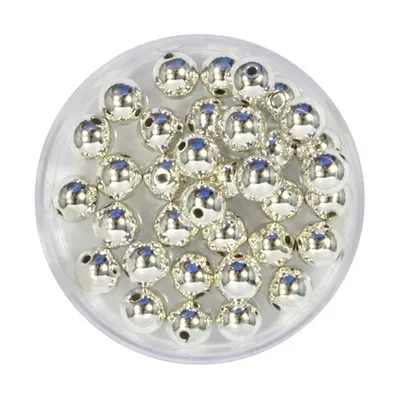 Produktbild von Metallic-Perle silberfb, 6 mm Lochgröße 1 mm