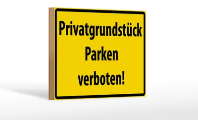 Produktbild von Holzschild Warnschild 18x12cm Privatgrundstück Parkverbot