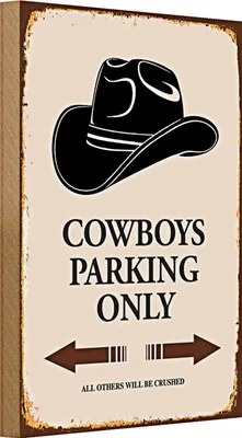 Produktbild von Holzschild Spruch 20x30cm Cowboys parking only