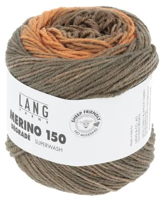 Produktbild von Lang Yarns - Merino 150 Dégradé 0006 orange braun grau