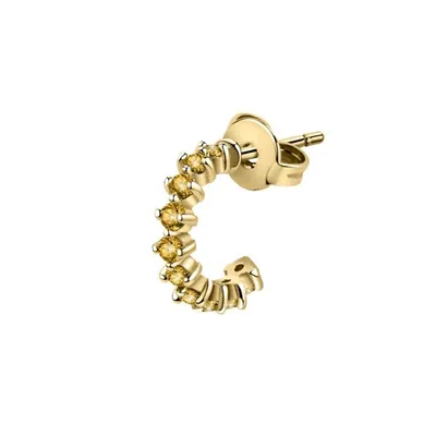 Image de Boucles d'oreilles simples plaquées or avec cristaux LPS02ARQ152