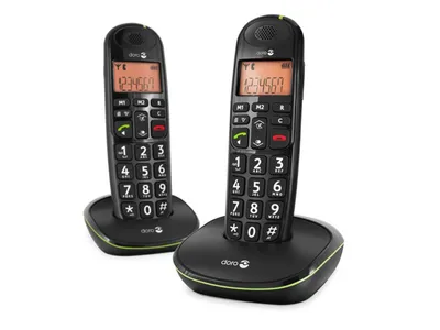 Produktbild von Doro Phone EASY 100W DUO Strahlungsarmes Schnurlostelefon, Rufnummernanzeige, 10h Sprechzeit, 4 Tage Standby, Freisprechfunktion, DECT