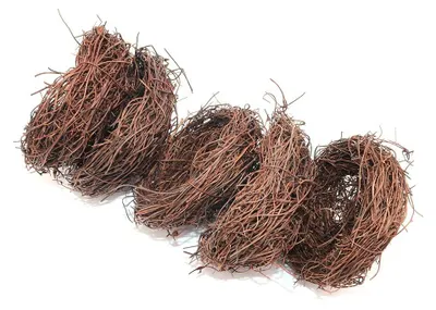 5 Kunstvogelnester, 10 cm, braun, aus Rattan, für Dekoration