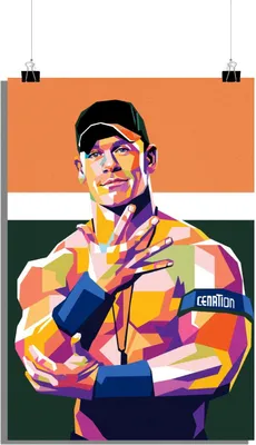 Produktbild von John Cena Poster - Wrestler Poster - Film Poster - WWE Poster - Pop Art Poster - 51x71cm - Perfekt zum Einrahmen