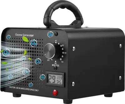 Immagine prodotto di Generatore di ozono, capacità 60.000 mg/h, indicatore integrato di temperatura e umidità, 220 V con spina UE