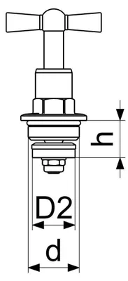 Produktbild von Js Knebel-Oberteil Mit O-Ring Dn20, 3/4", Matt Verchromt