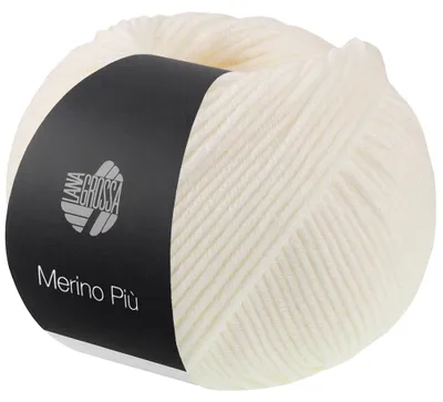 Produktbild von Lana Grossa Merino Più Wolle 50g 100% Merino superfein 17,5 Mikron 100 m Farbe 024 - Weiß