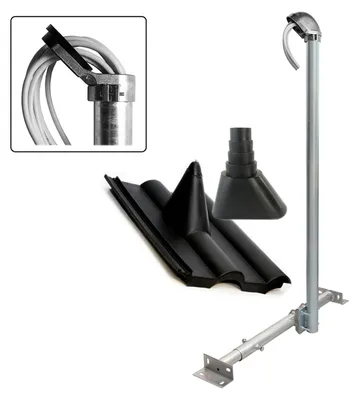 Produktbild von PremiumX BASIC X120-48 Dachsparrenhalter 120cm Mast Kappe Frankfurter Pfanne schwarz