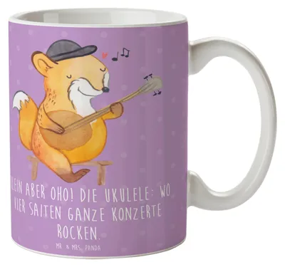 Produktbild von Mr. & Mrs. Panda Tasse mit Spruch Ukulele Magie - Lavendeltraum - Geschenk, Lernen, Musiker, Geschenkidee, Lieder, Instrument, Musik, Kaffeebecher, machen, Hawaii, Becher