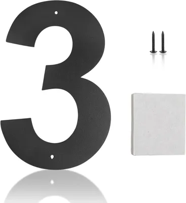 Imagen del producto de Placa de número de casa de metal, resistente a la intemperie, de 15 x 10 cm, para uso en exteriores