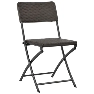 Immagine prodotto di vidaXL Sedie da giardino pieghevoli 4 pz. HDPE e acciaio Marrone