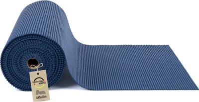 Immagine prodotto di Rotolo di tappetino da 0,65 x 15 m, blu, in PVC, tappetino antiscivolo in schiuma morbida, tagliabile su misura, adatto come base per lavatrice o tappetino da bagno