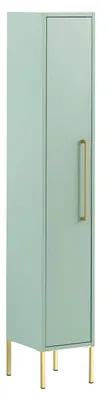 Highboard 1 Tür, 4 verstellbare Böden, Mintgrün/Gold, 154,7x25x30,1 cm