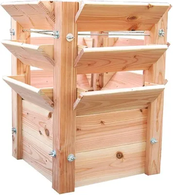 Imagen del producto de Silecomplaza: Jardín vertical elevado de madera de abeto, diseño natural, 66x66x73 cm. Ideal para cultivar hierbas y verduras