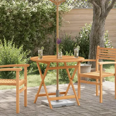 Produktbild von vidaXL Klappbarer Gartentisch Ø90x75 cm Massivholz Eukalyptus