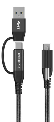 Zdjęcie produktu dla Vivolink PROUSBCMM1.5ADP, 1,5 m, USB C, USB 3.2 Gen 2 (3.1 Gen 2), 10 Gbit/s, Czarny