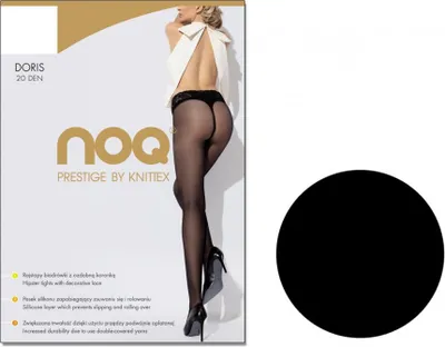 Produktbild von Spitzen-Taillenstrumpfhose Doris 20 den Nero 3