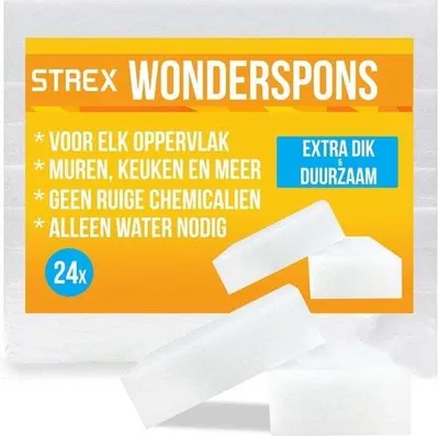 Produktbild von Strex 24x Wunderschwamm | Reinigungsschwämme | Magic Eraser | Alle Oberflächen | Fleckenentfernung | Melaminschwamm