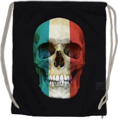 Produktbild von Urban Backwoods Classic Luxembourg Skull Flag, Turnbeutel, Farbe: Schwarz