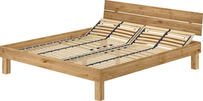 Produktbild von Stabiles Ehebett Doppelbett 180x200 Eiche massiv geölt Zubehör wählbar V-60.88-18Federholzrahmen inkl.