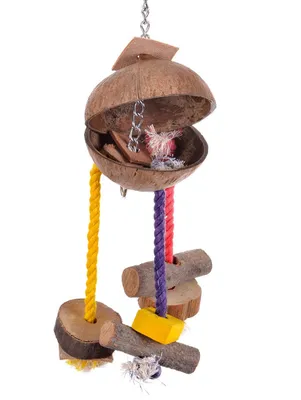 Obrázok produktu pre Hračka pre papagáje a vtáky Šťastný dvojkokos 32 cm